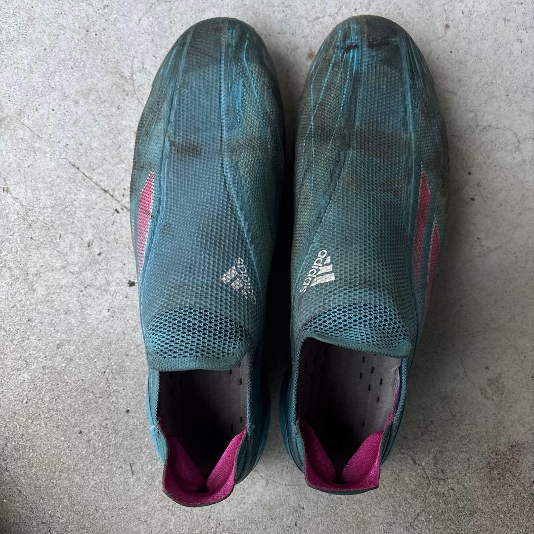 adidas エックススピードフロー+ FG 26.5 レースレス　紐なし