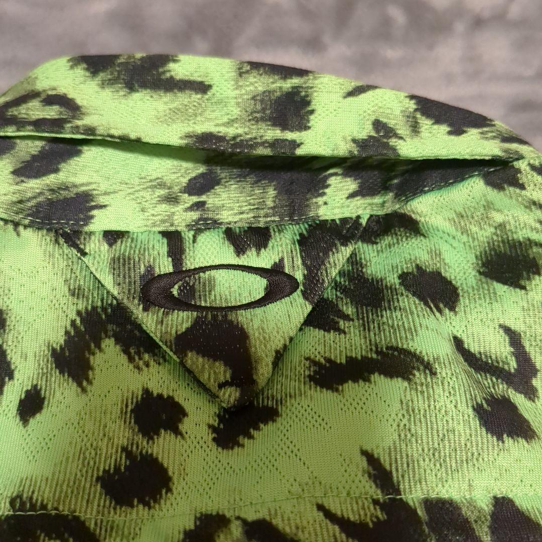 Oakley レオパード柄 シャツ L/XL 総柄蛍光/派手