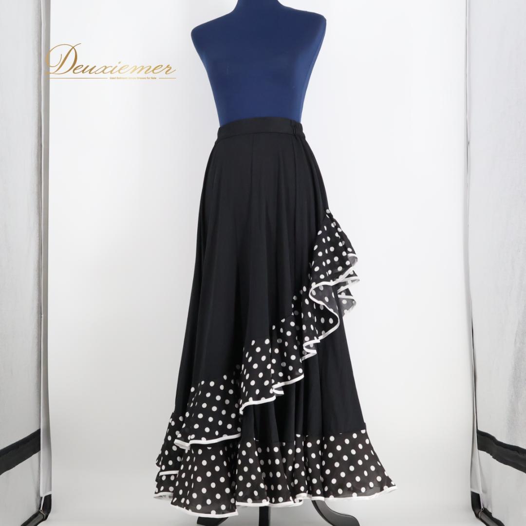 【フラメンコ衣装】ブラック prima boutique ファルダ スカート 黒