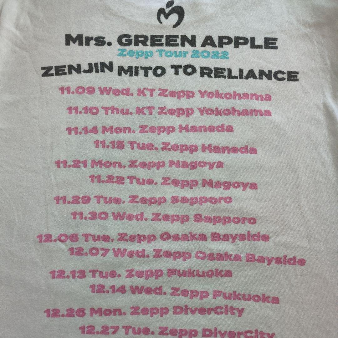 ゼンジン リライアンス Tシャツ Mrs. GREEN APPLE ミセス