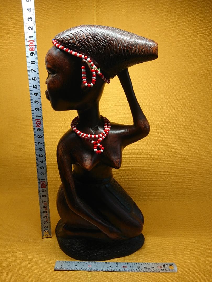 【美品】人形　木彫　彫像　オブジェ　置物　インテリア　工芸品　美術品　A2520