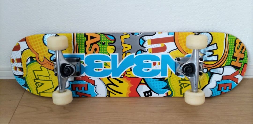 【美品】SEVEN2 スケートボード コンプリート 7.5インチ プロテクター付