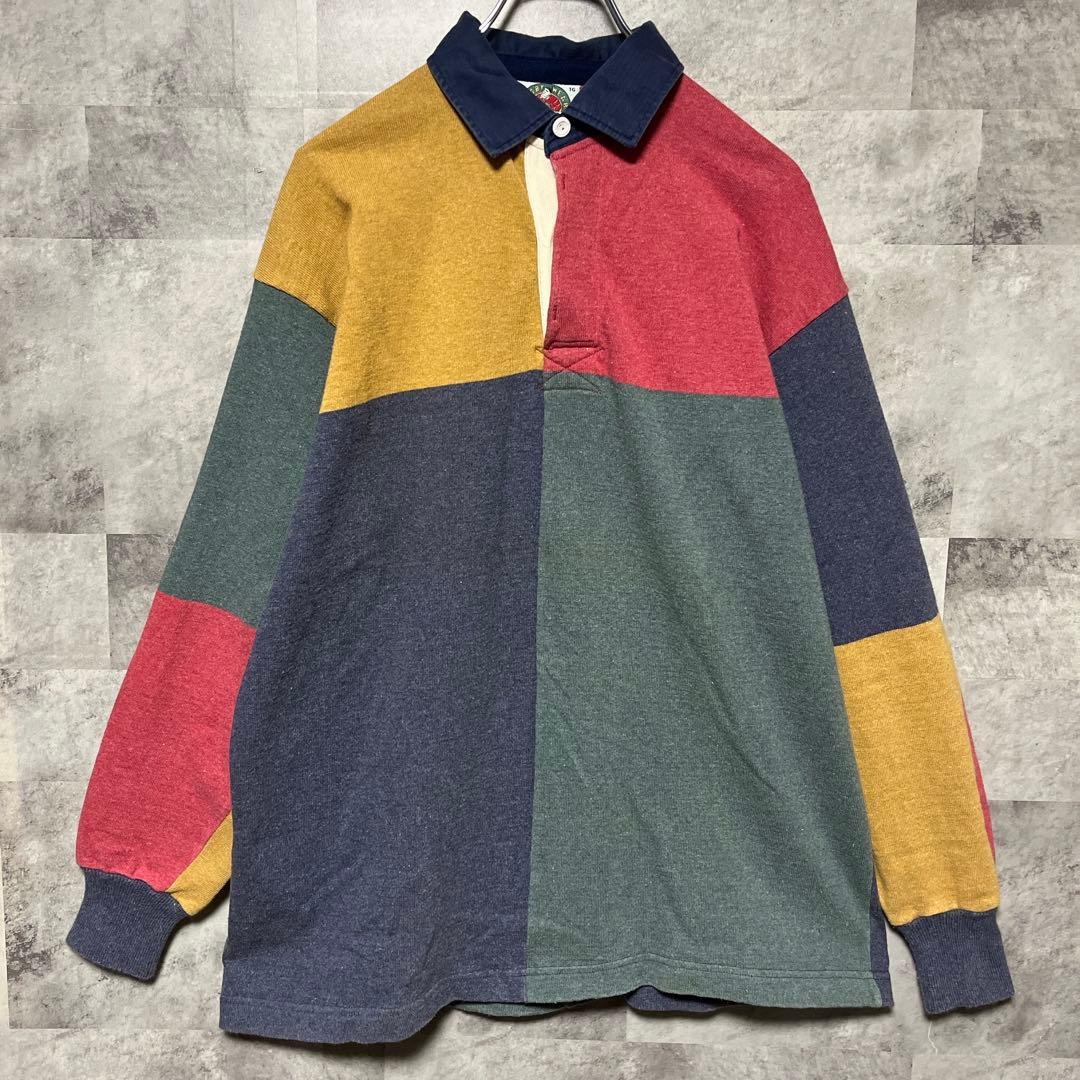 90s XL BARBARIAN バーバリアン ラガーシャツ マルチカラー