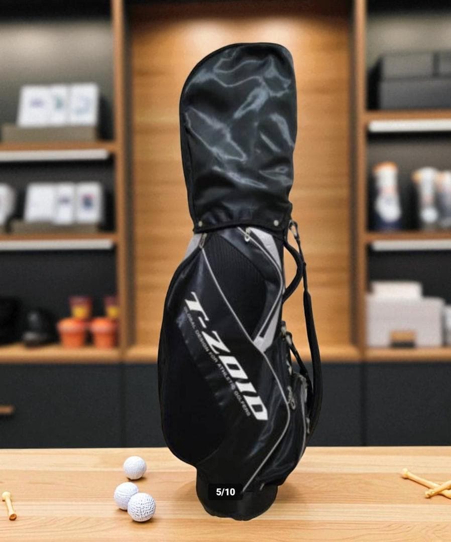 送料無料/超美品　Mizuno T-ZOID キャディバッグ ブラック/シルバー