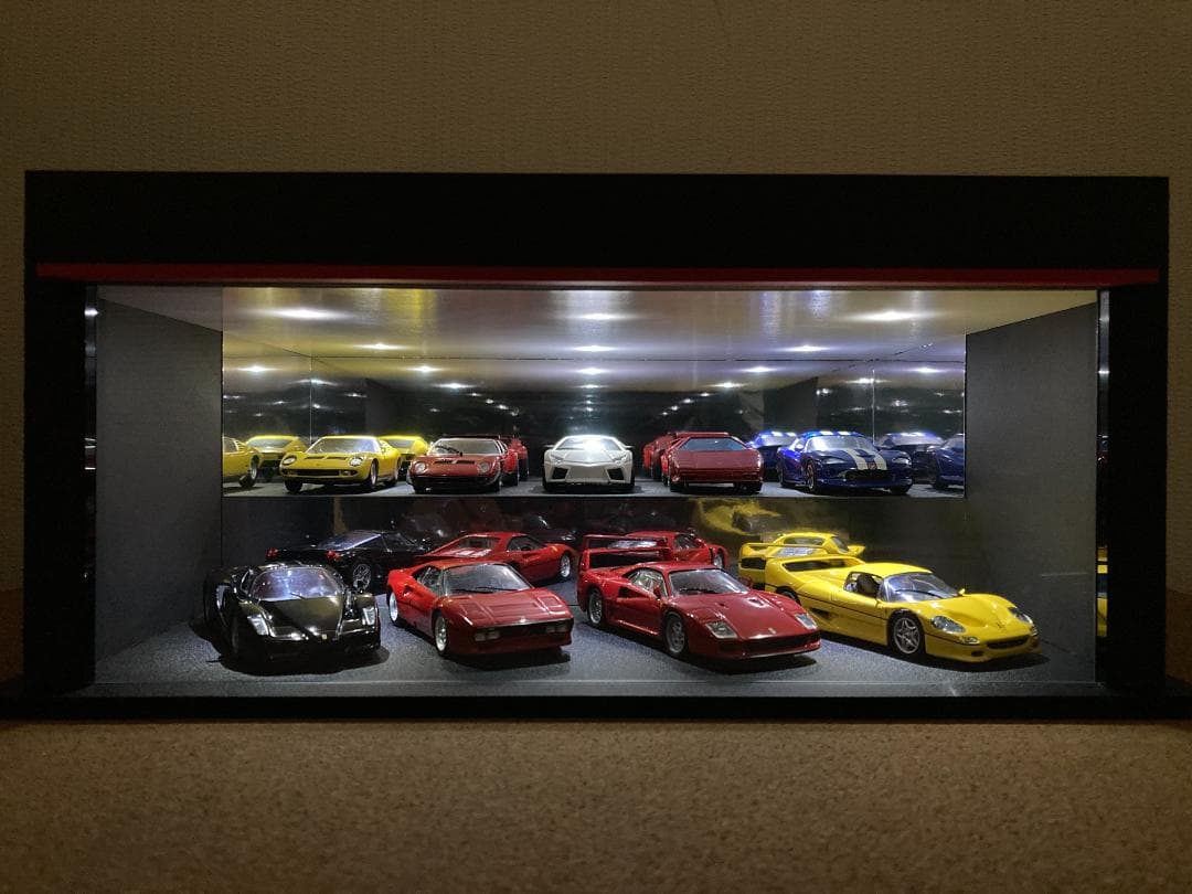 ミニカー専用ジオラマ：1/43 ショールームⅣ（ひな壇タイプ）／ミラーシート貼り