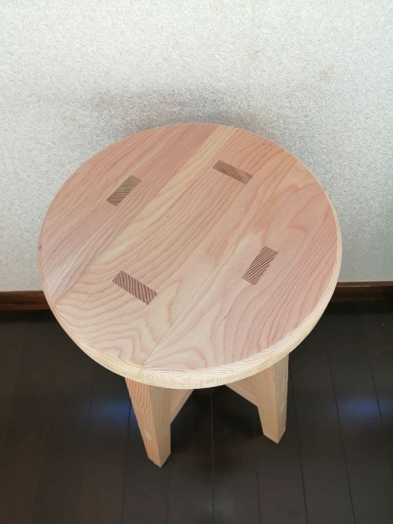 【ほぞ組】木製スツール　高さ65cm　丸椅子　stool　花瓶台