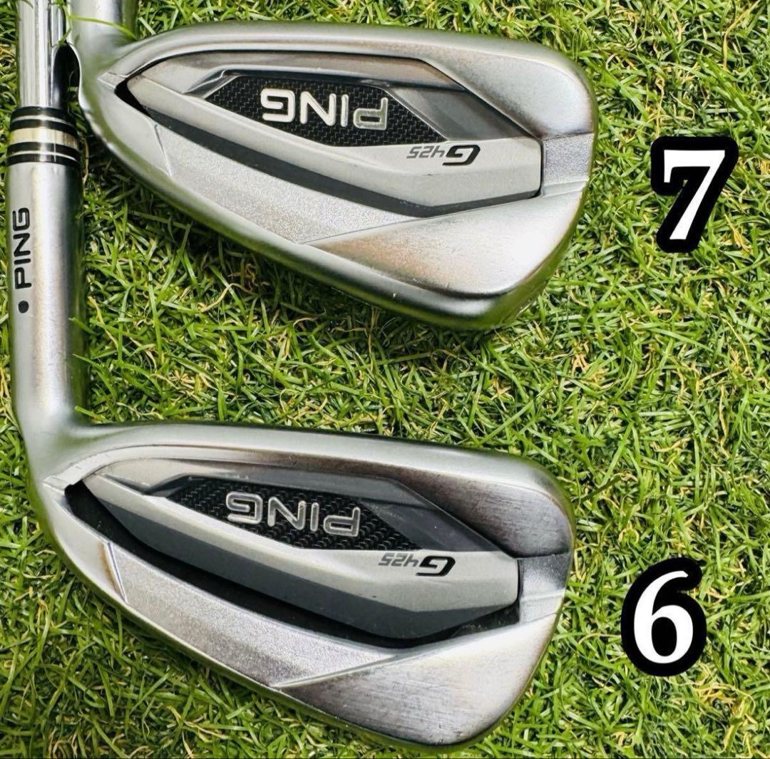 ［良品］PING ピン g425 黒ドット メンズアイアン5本セット スチールS