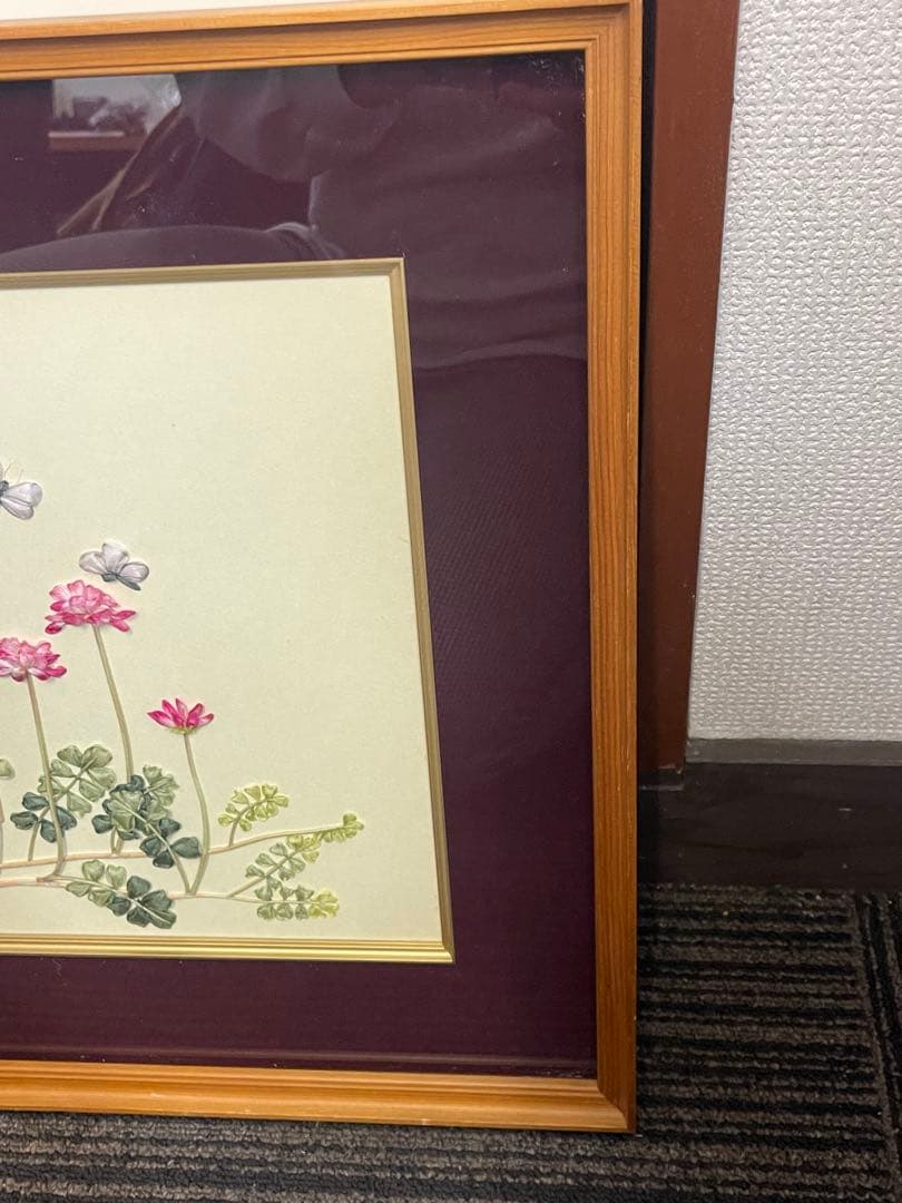 押し花アート 額入り 花柄 壁掛け インテリア ハンドメイド風 ナチュラル