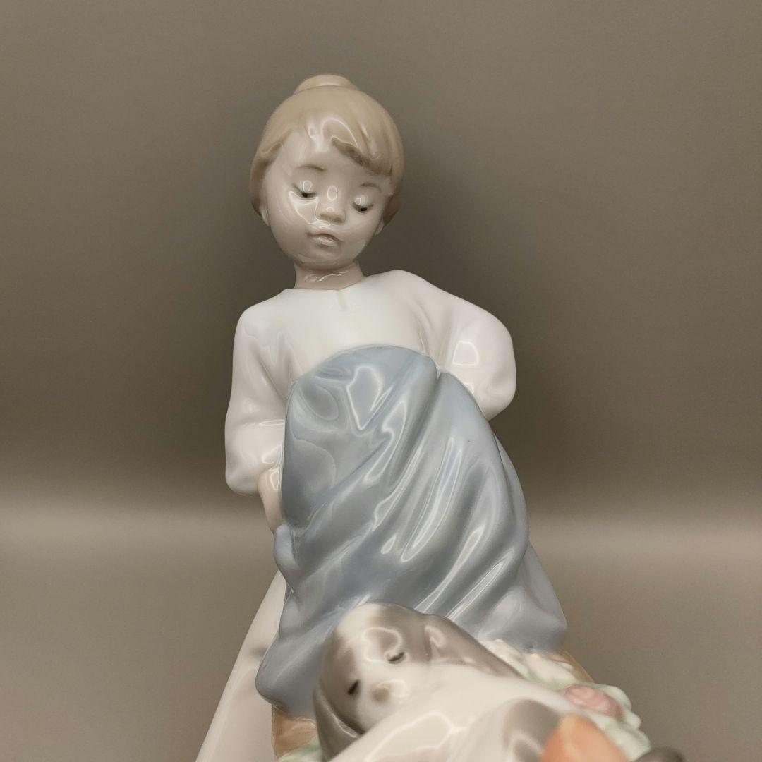極美品　リヤドロNAO　The Colors Of My Garden　少女　犬