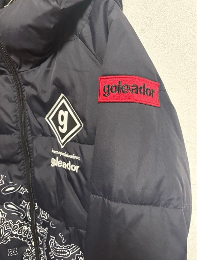 goleador ゴレアドール 中綿 フードジャケット ペイズリー 160 黒
