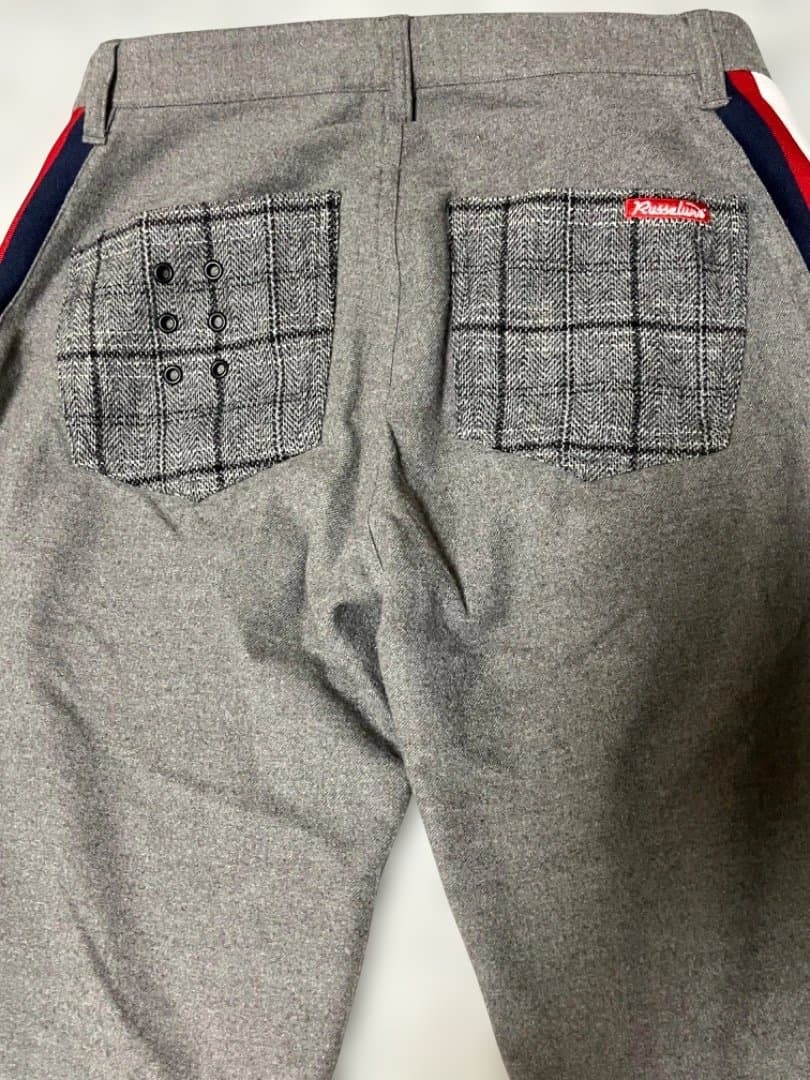 【美品】ラッセルノ ゴルフ パンツ ルチャマスク 刺繍 グレー 0サイズ