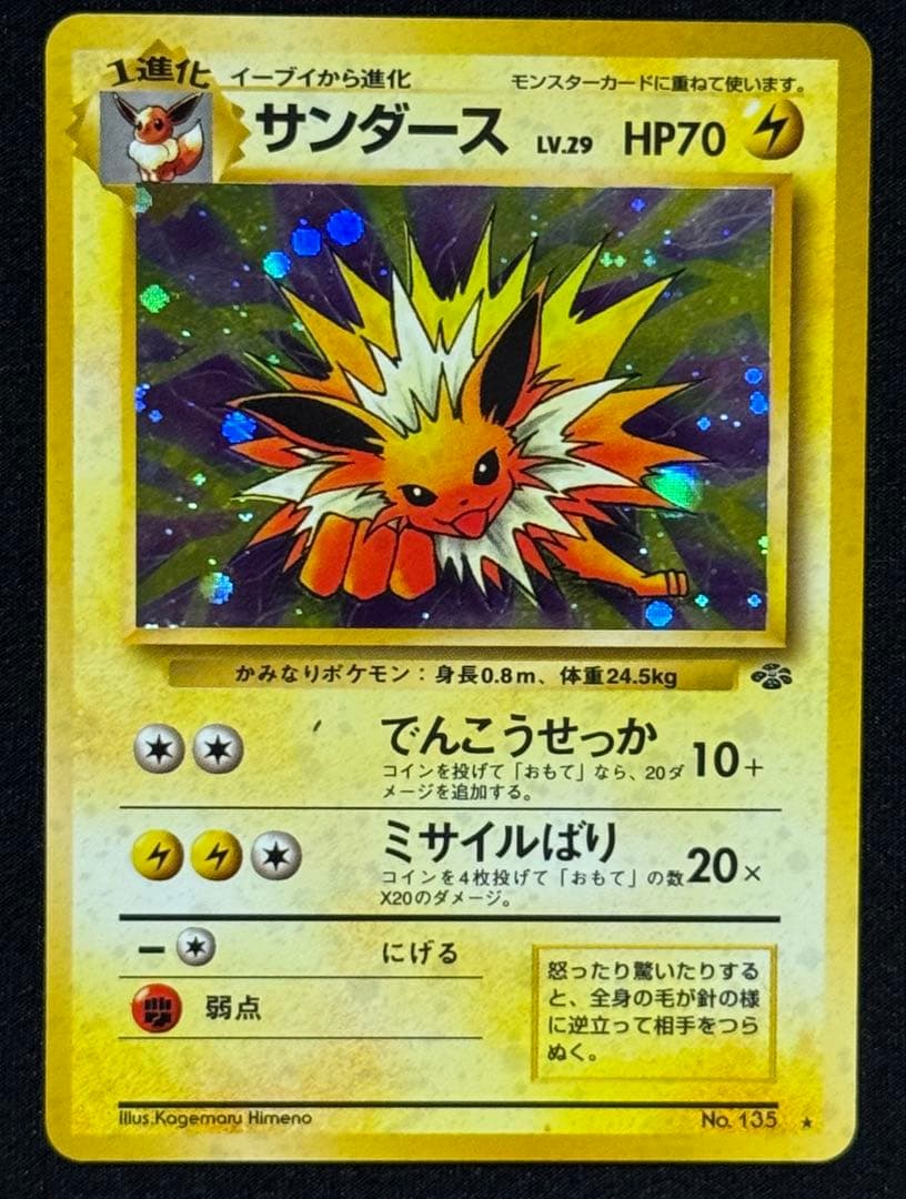旧裏　ポケカ サンダース シャワーズ ブースター1990s vintage