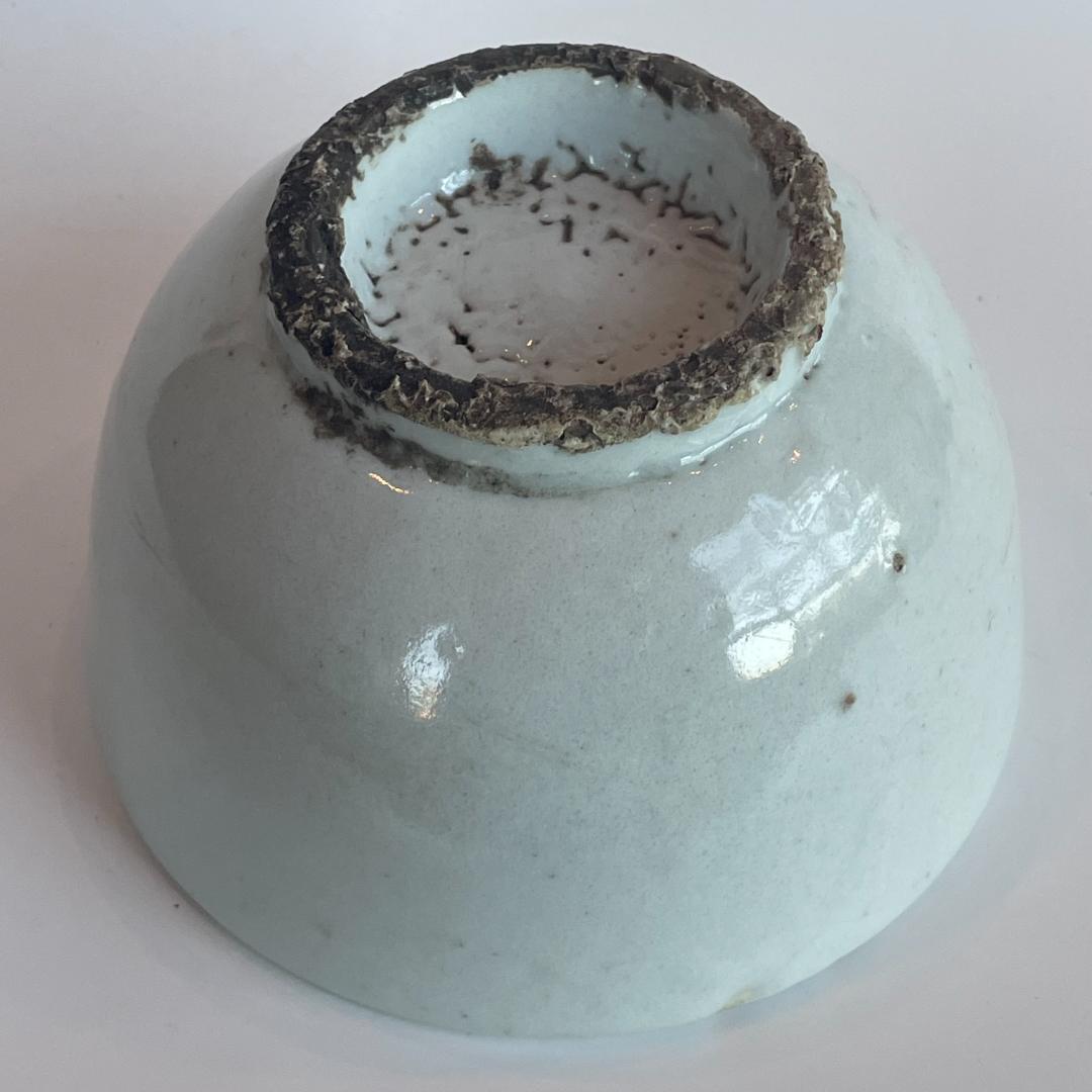 古渡 白磁碗 清代中後期 中国 南方民窯 唐物 茶碗 14.3cm 古陶磁 古玩