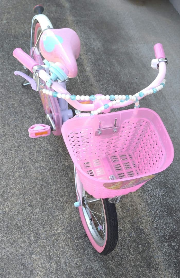 【引取限定】子供用自転車 ディズニープリンセスデザイン ピンク　室内保管