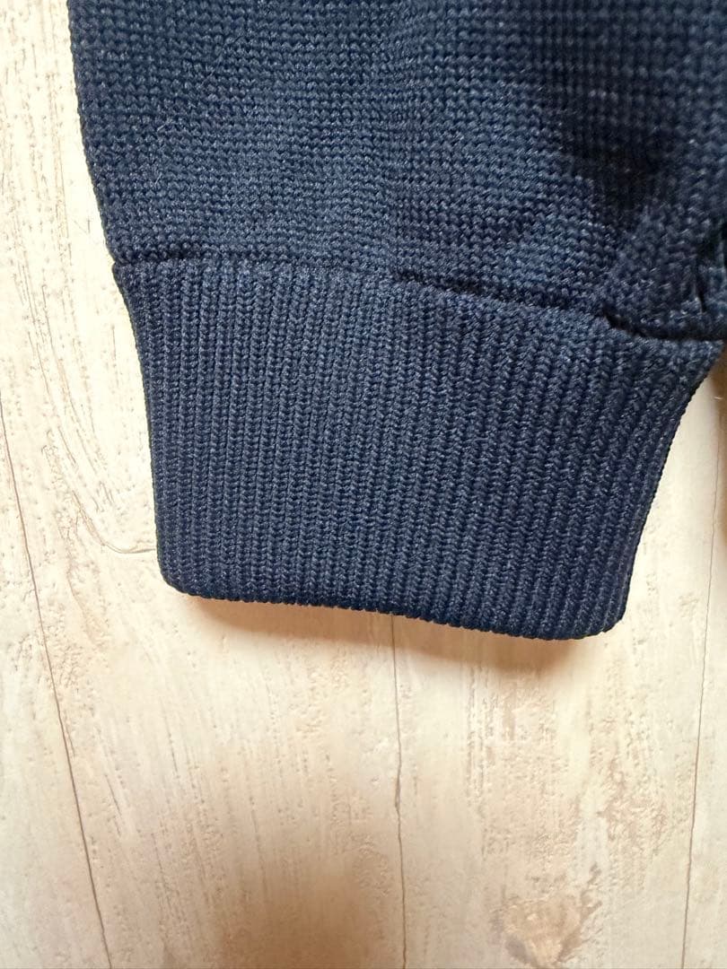 【超美品】パーリーゲイツ ジップアップ ニットブルゾン メッシュ濃紺 5