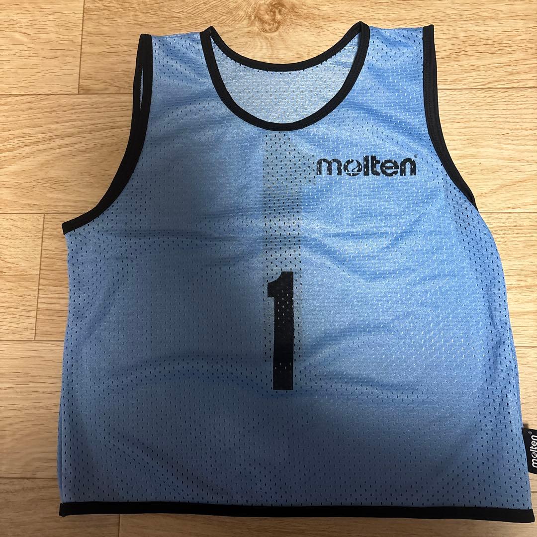 molten ビブス 1０枚セット 水色 番号付き（キッズ）