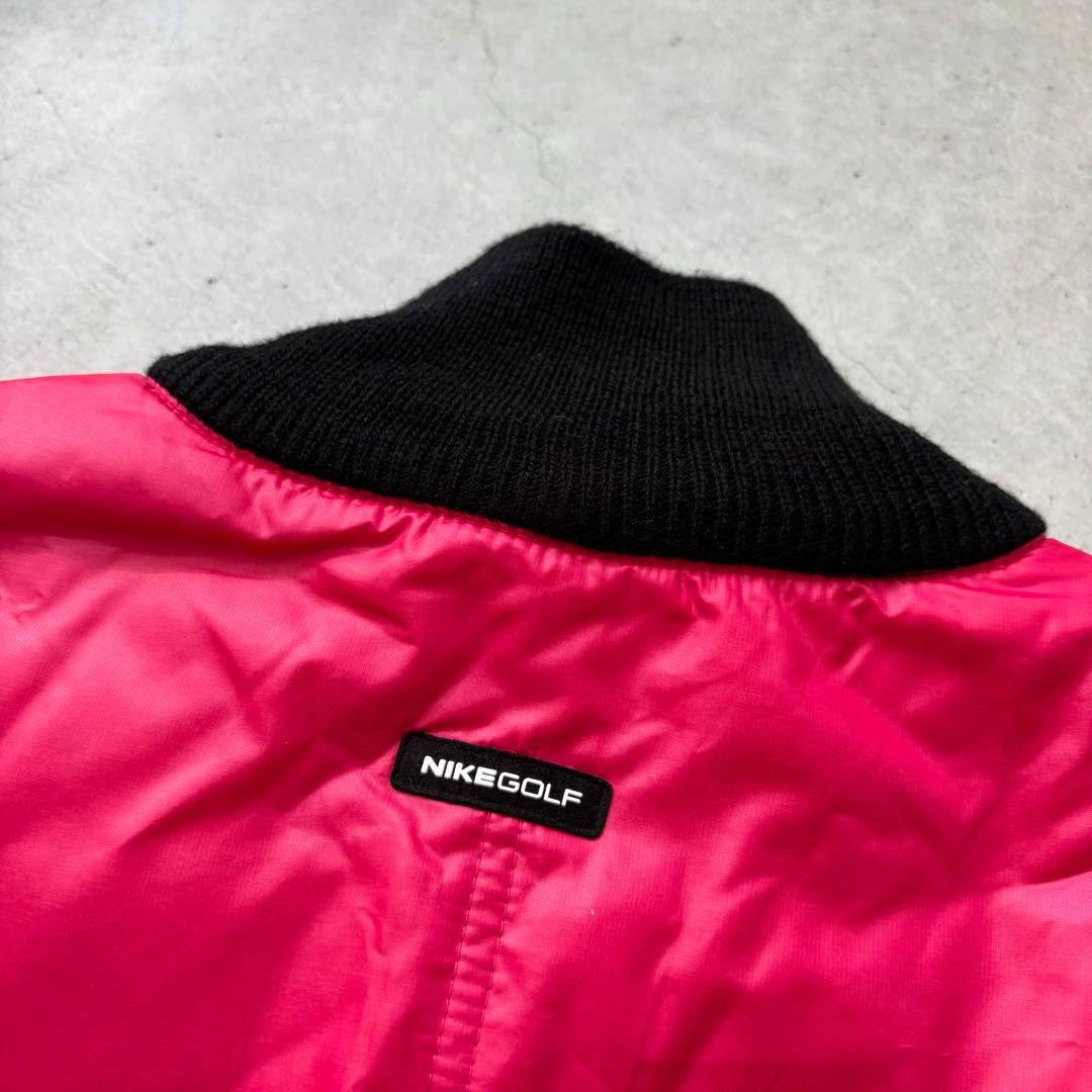 【極美品】NIKE GOLF 中綿ナイロン 袖ウールニット ジップジャケット L