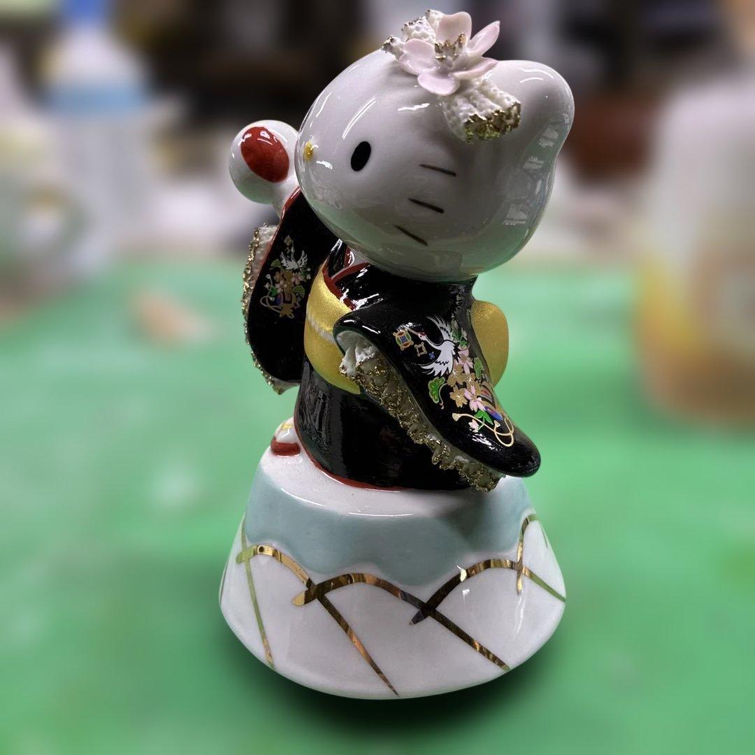 ハローキティ 着物 陶器人形 日本製オルゴール