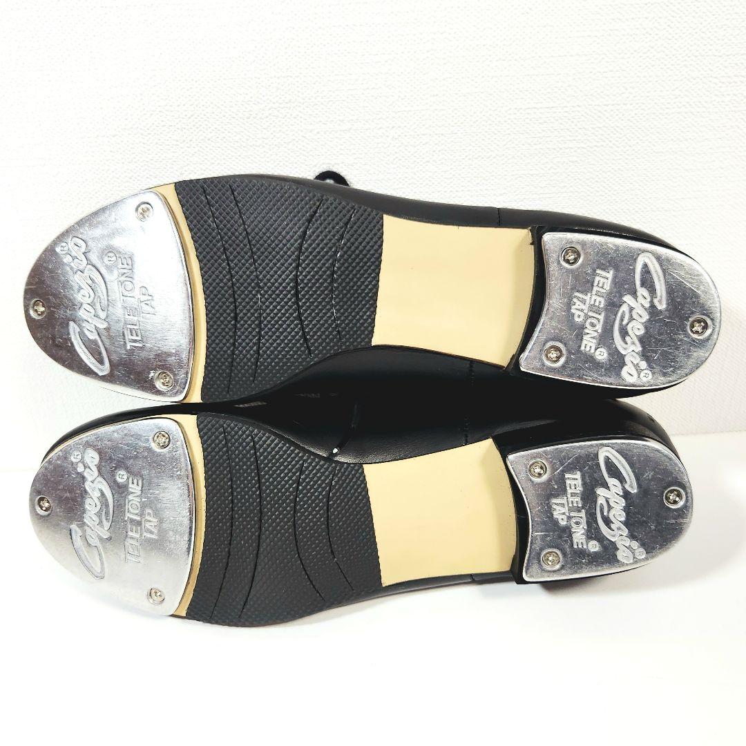 Capezio カペジオ レザー タップシューズ レースアップ 本革 黒 24