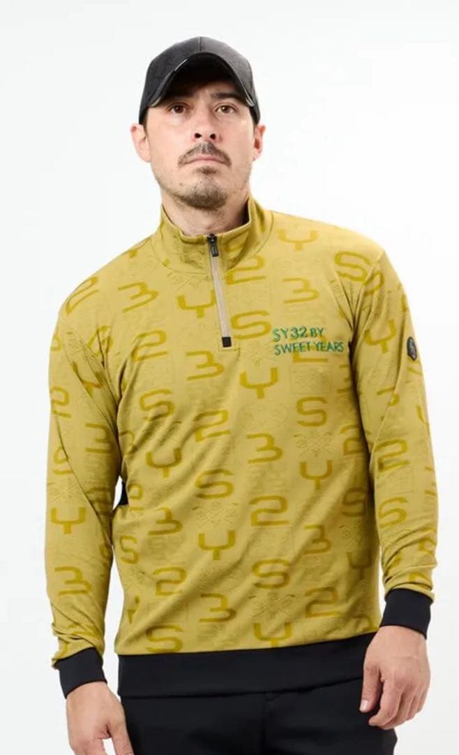 【定価2.3万】SY32 ゴルフ ジャガード ハーフジップ L 総柄