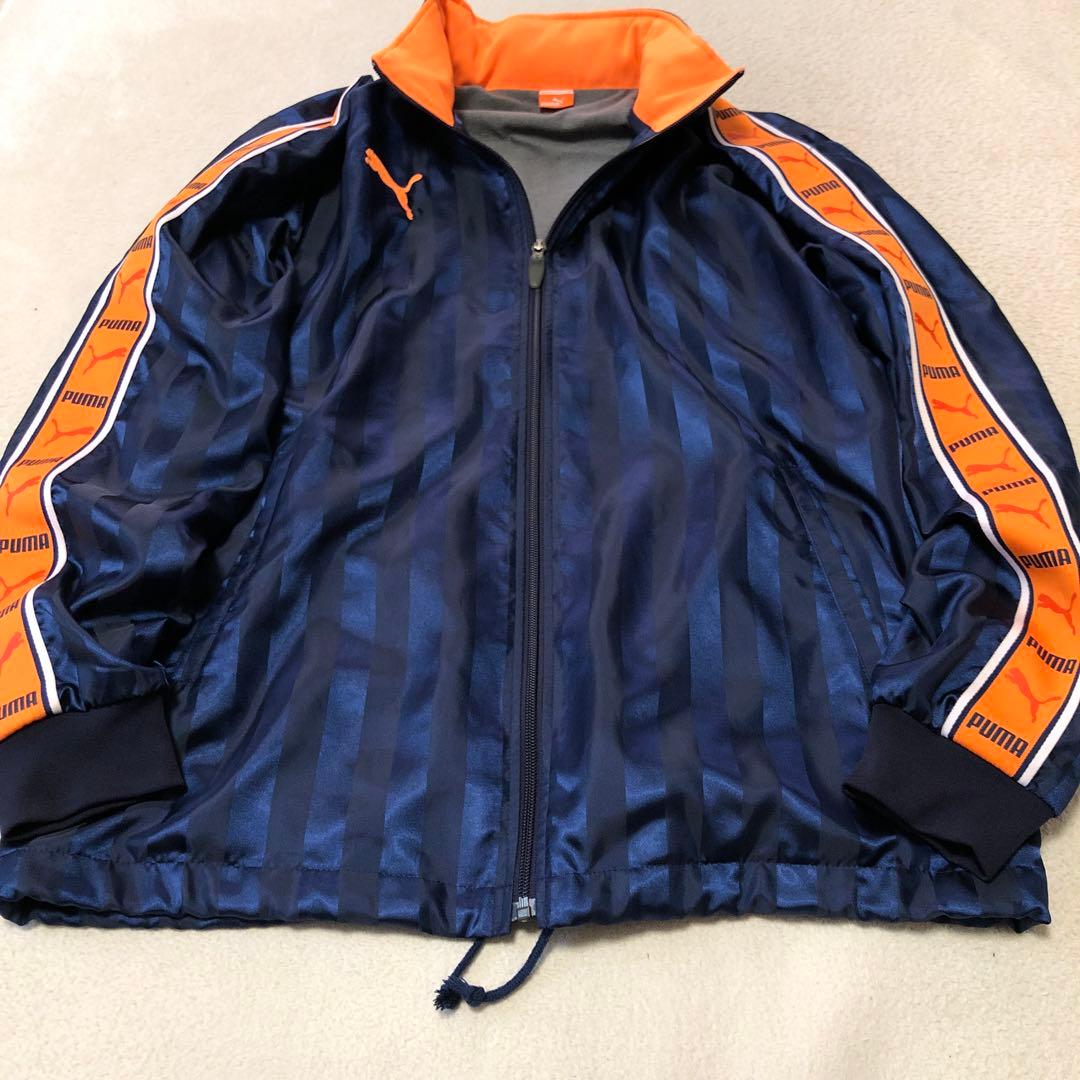 良品　y2k PUMA プーマ　プージャ　光沢ナイロンセットアップ　ネイビー　M