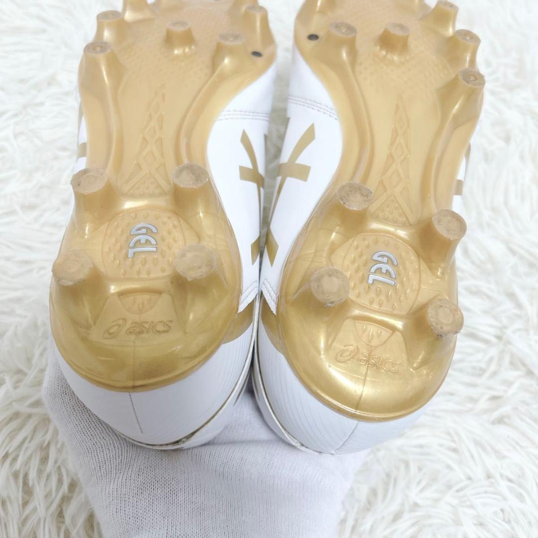 アシックス　スパイク　サッカー　DS LIGHT WIDE 24.5cm 白　金