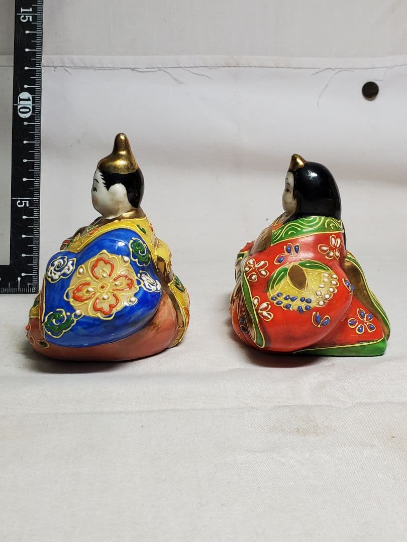 保管品　レトロ　お雛様　九谷焼　盛り上げ　高さ約9㎝　収集品　⑤