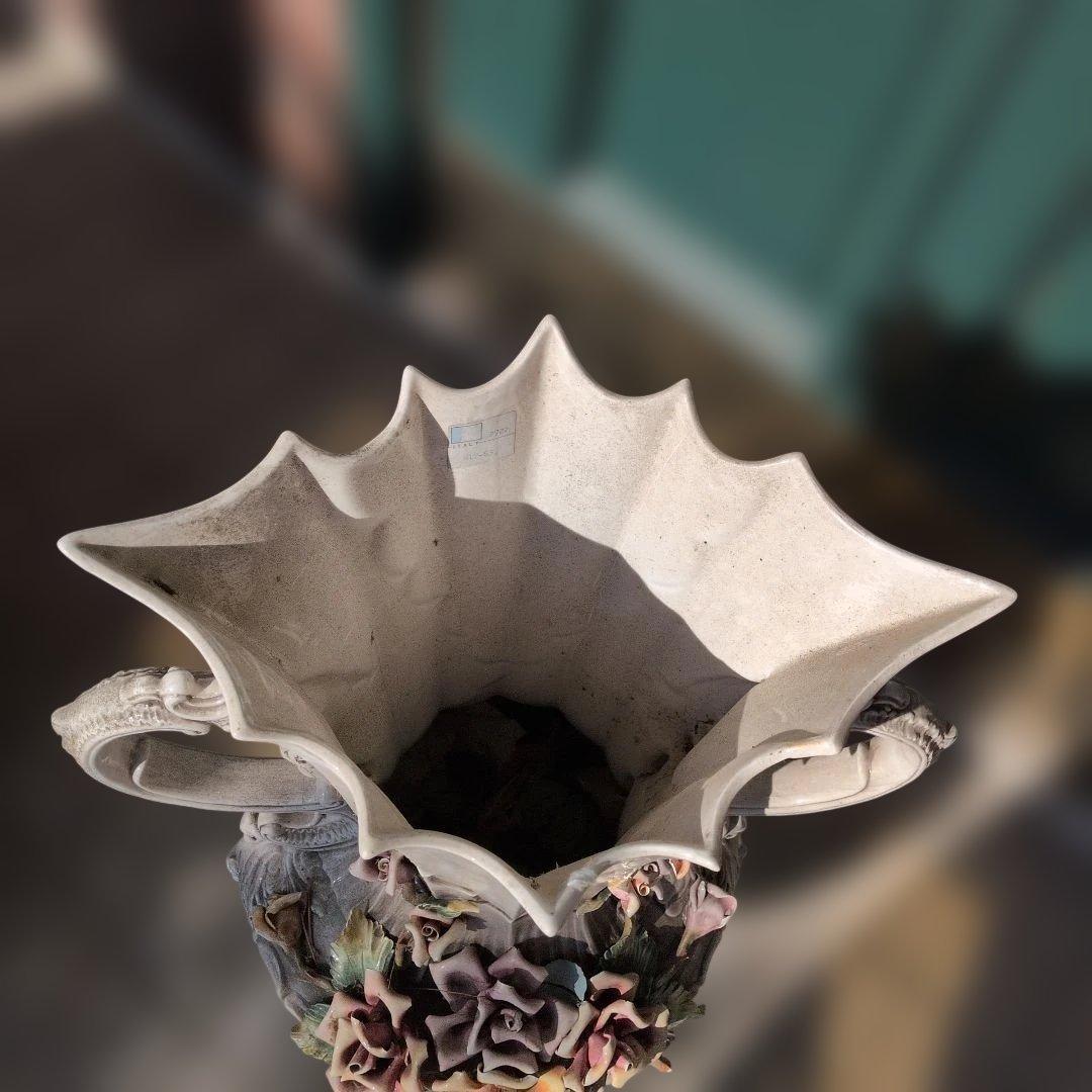 イタリア製 グレー陶器花瓶 2722