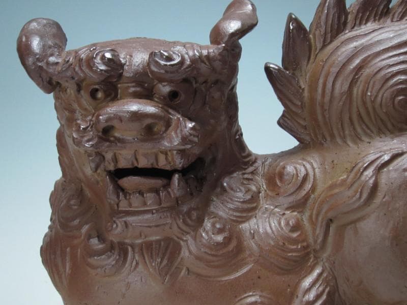 金城敏徳 作　南蛮焼〆ハイシーサー（大）1対