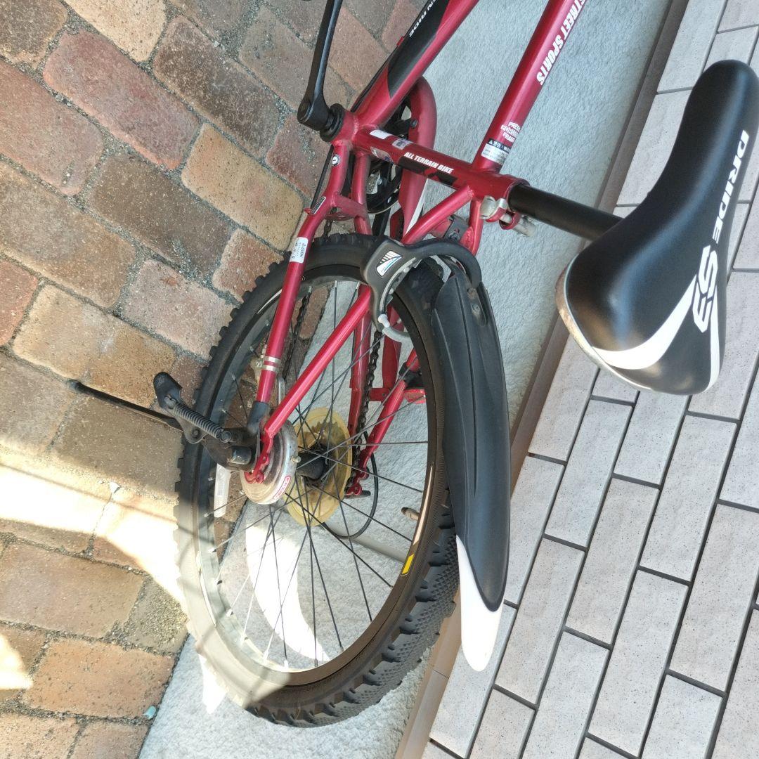 【引取限定】キッズマウンテンバイク 赤 フロントバスケット付き