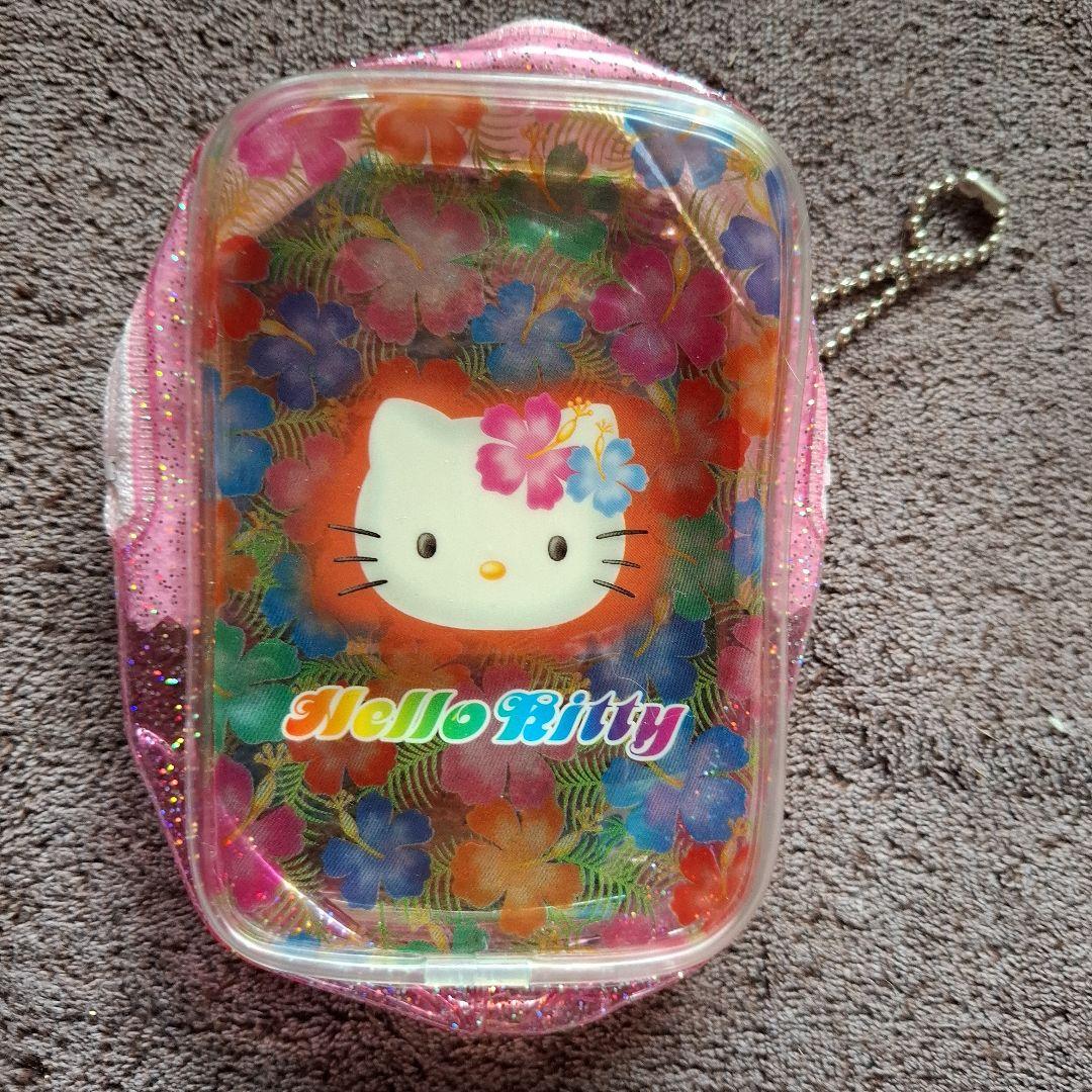 平成レトロHello Kitty ハイビスカスポーチ＆ミラーセット