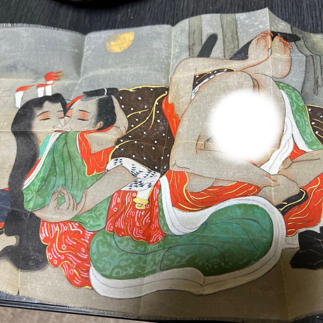 骨董 春画 浮世絵 絹本 版画 美品