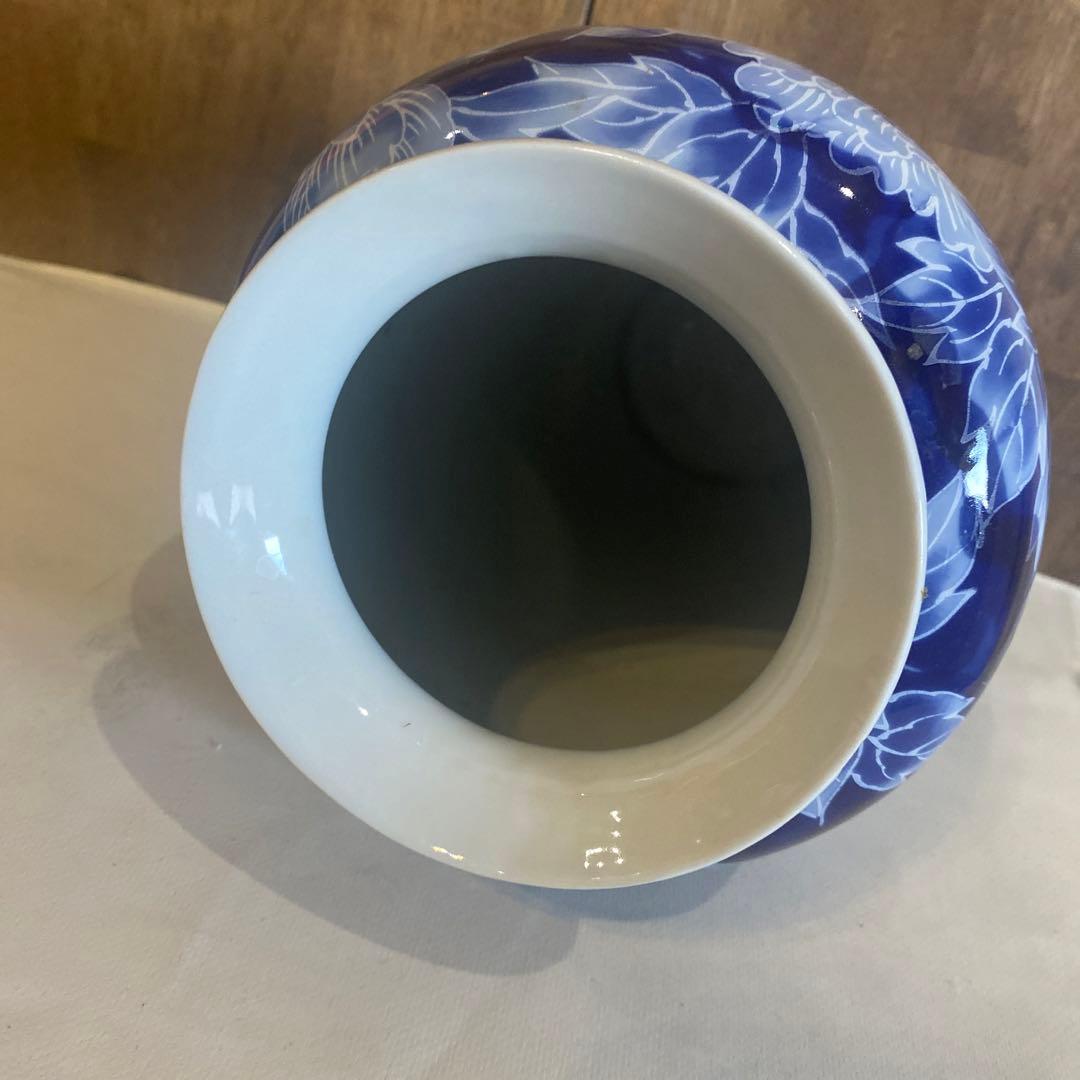 壷・花瓶/有田焼 若山作 花器有田焼/ローケツ牡丹/箱付 フラワーベース 花瓶