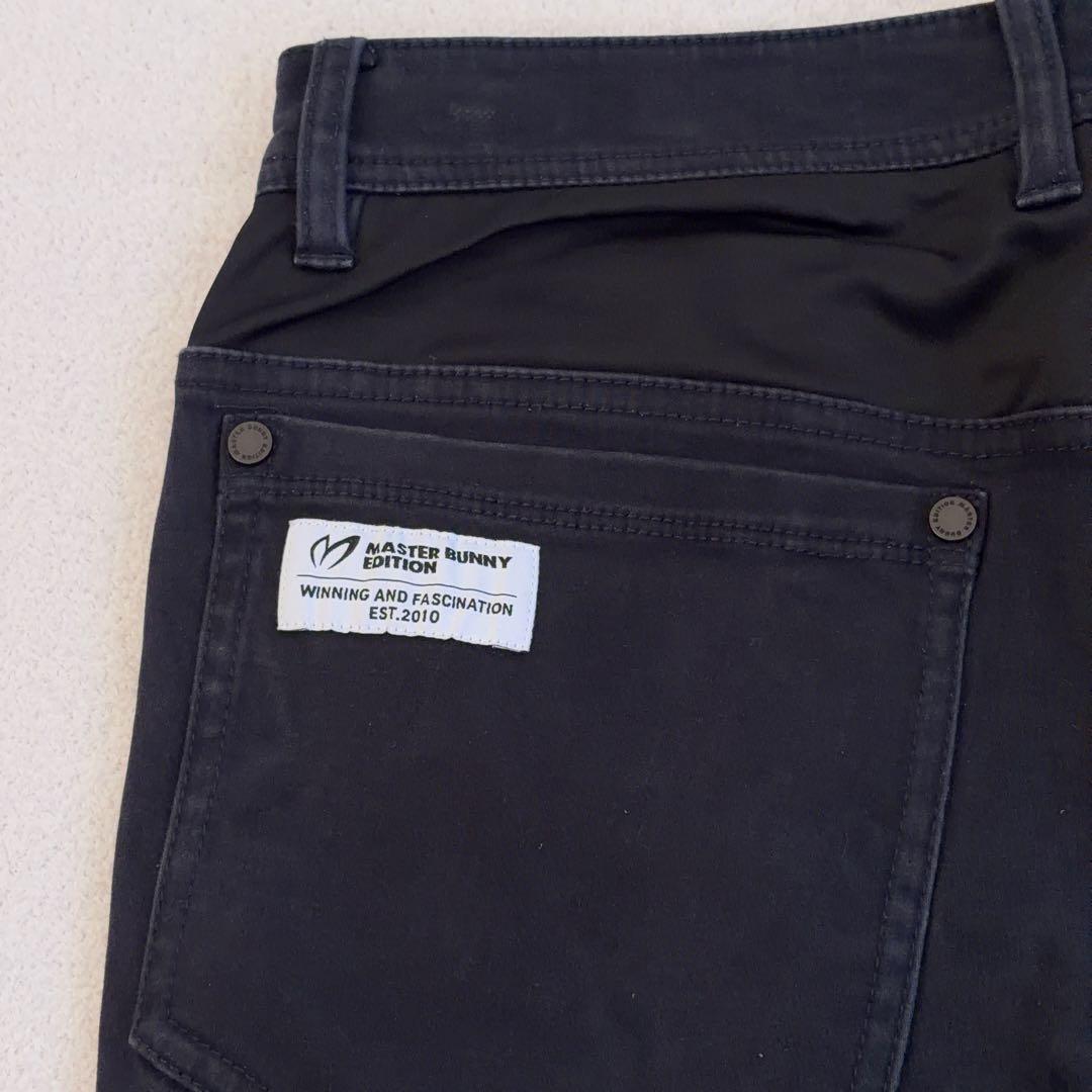 【マスターバニーエディション】ゴルフパンツ ストレッチ スキニー ロゴ 黒系 3