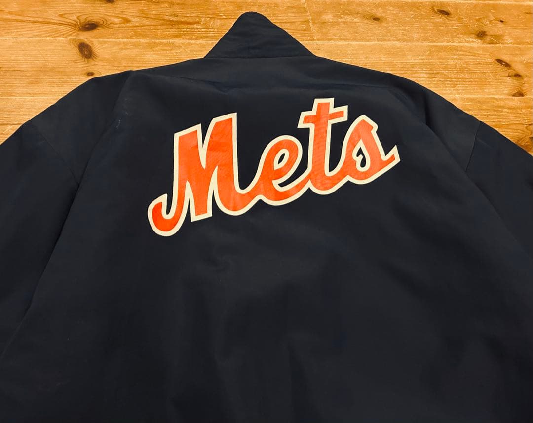 スタジャン 古着 90s Mets メッツ XL ネイビー 美品 ジャケット 紺