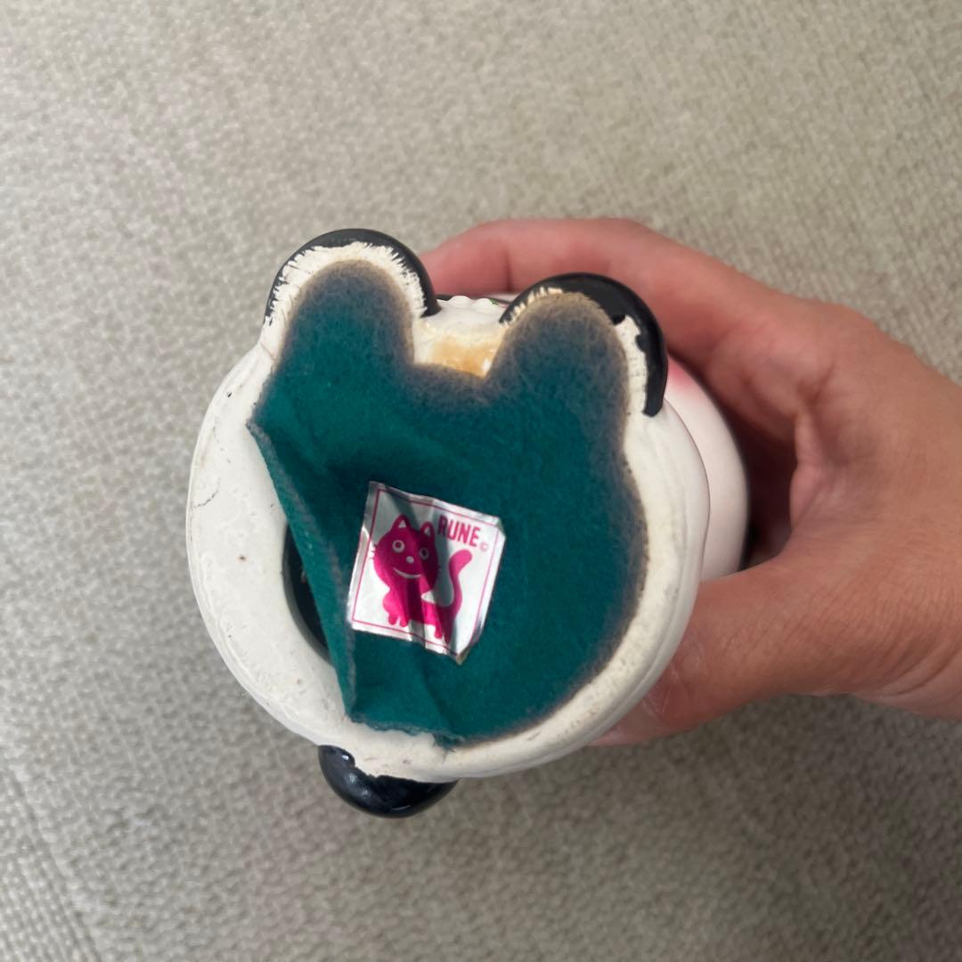 昭和レトロ　内藤ルネ　ルネパンダ貯金箱　花束付き　当時物