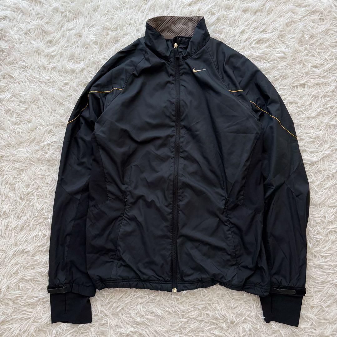 ナイキ ジャージ セットアップ ナイロンジャケット パンツ 黒金Y2K XL/L
