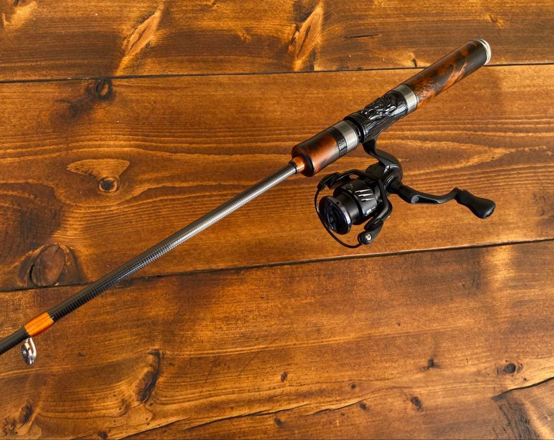 釣り竿セット　トラウトロッド　5ft 150cm ウッドグリップ　 渓流釣り