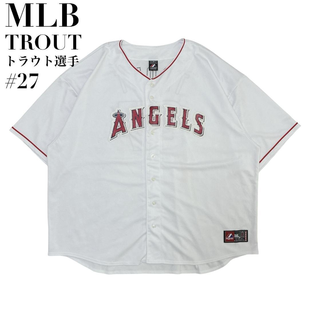 トラウト選手★MLB エンゼルス 両面刺繍 ユニフォーム ゲームシャツ 6XL