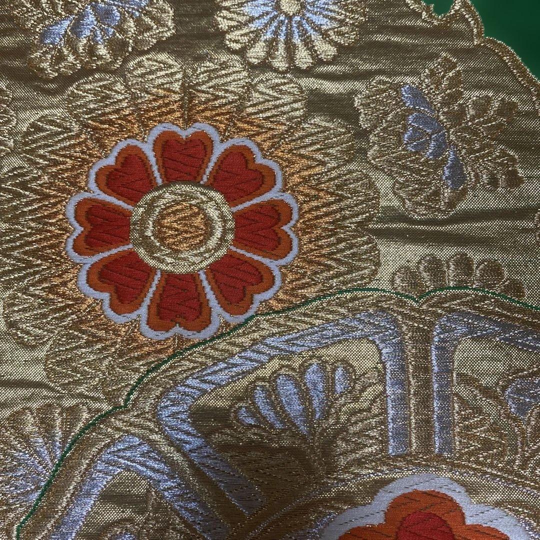 table runner 金彩古鏡文　帯リメイク　正絹
