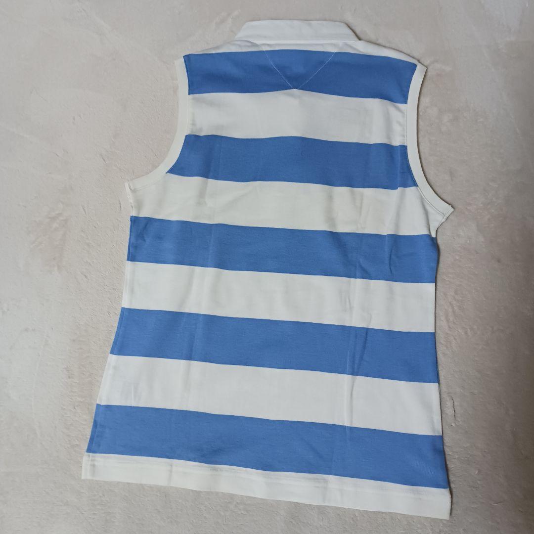   ノースリーブポロシャツ　S　ボーダー　ゴルフ新品