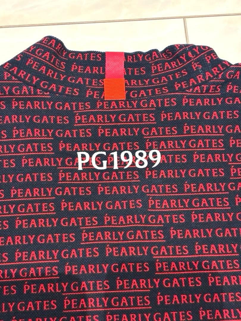 美品　PEARLY GATES 半袖モックネック　4 総ロゴ　レッド