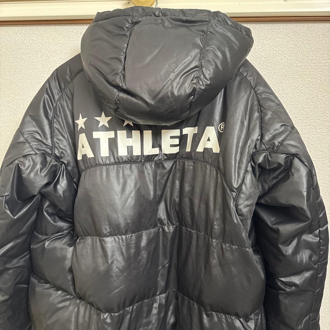 ATHLETA ブラック ベンチコート フード付き