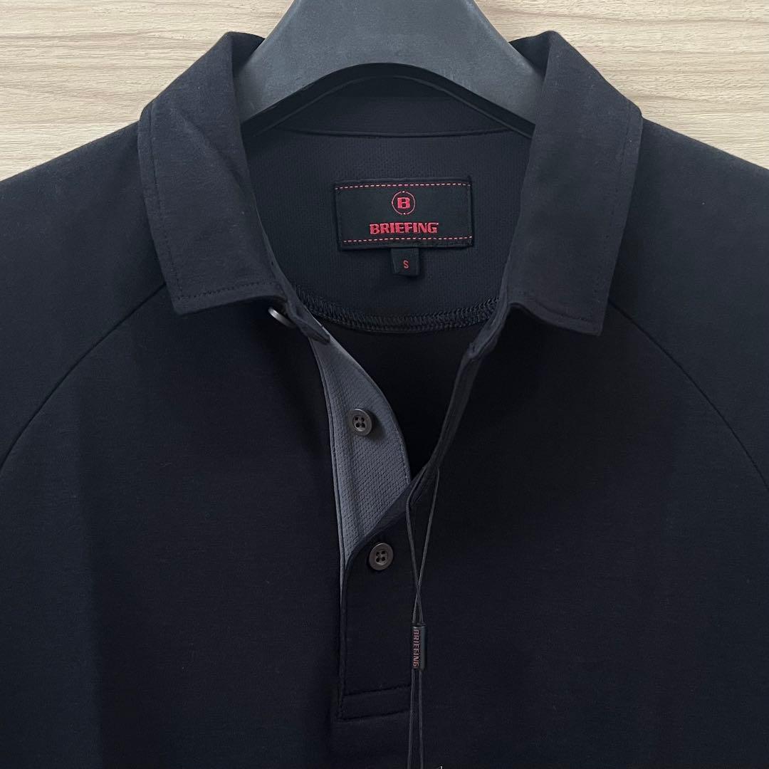 新品★23,100円 BRIEFINGゴルフ半袖ポロシャツ バックロゴ黒メンズS