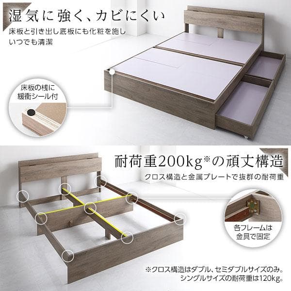 ベッド セミダブル ボンネルコイルマットレス付き グレージュds-2423251