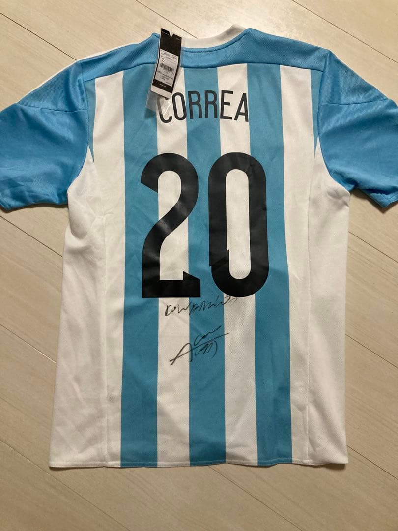【新品タグ付き】アルゼンチン代表2015ホームユニフォーム20番コレア直筆サイン