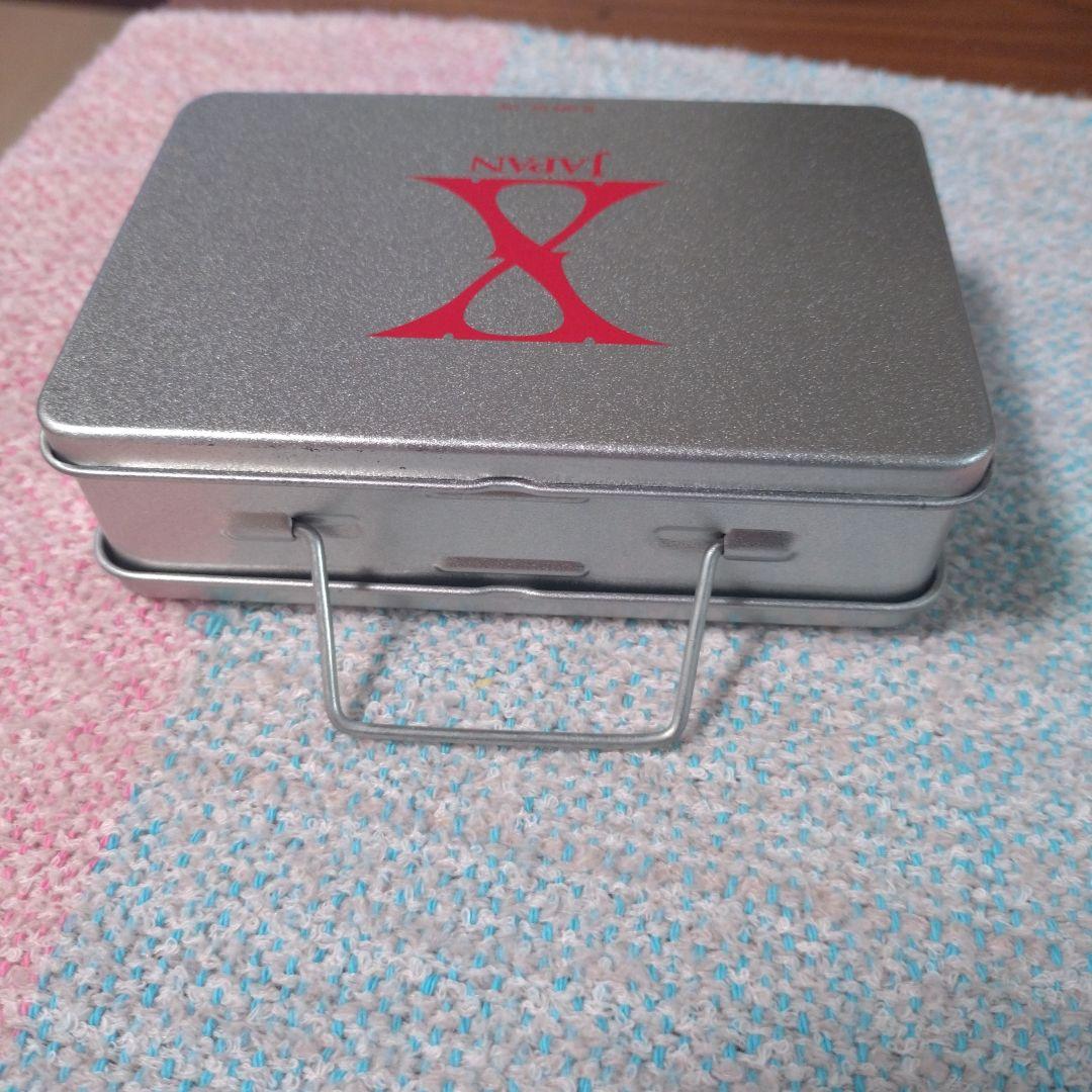 X JAPAN　缶ケース＆ホログラムステッカー8枚のセット