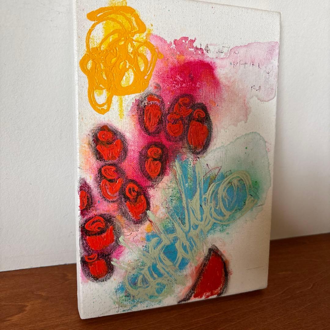 【お値下げしました】北村直登　原画　花　小型 色彩豊か