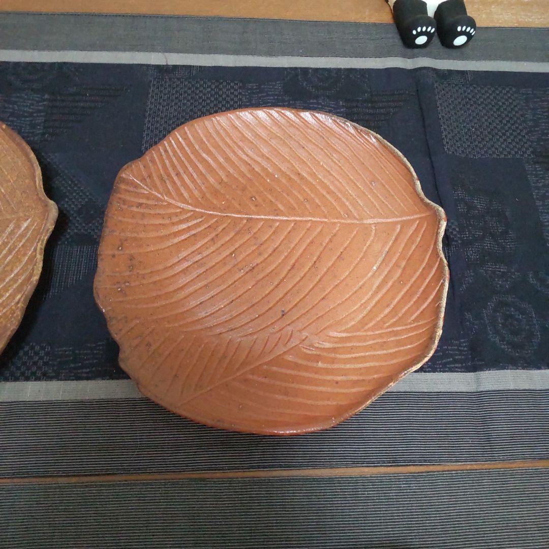 葉 皿 4枚 備前焼 E