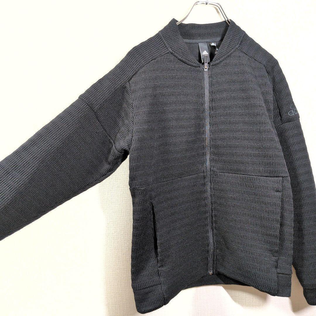 adidas クウォーターニットセットアップ　上下セット　ブラック　M